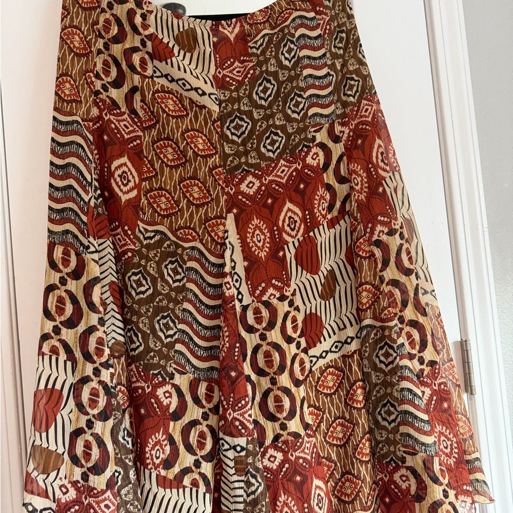 Vintage Patchwork Midi Skirt